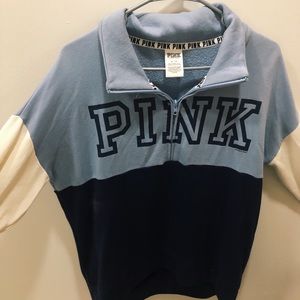 PINK VS Light blue everyday casual quarter zip